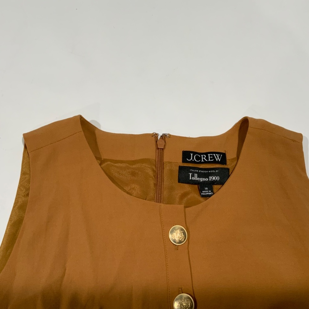 JCrew Sz 18 Pleated mini dress in Italian bi-stretch wool - Picture 4 of 10